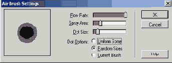   Air Brush Settings
