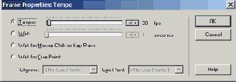   Frame Properties Tempo