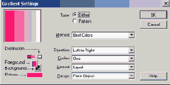   Gradient Settings   Paint