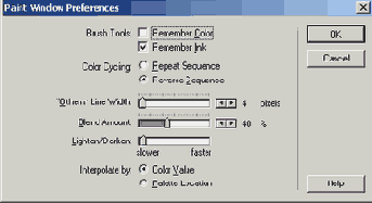   Paint Window Preferences