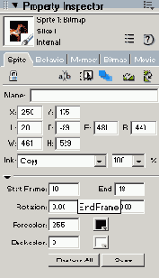  End Frame  Sprite   Property Inspector