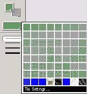 Всплывающее окно с узорами и опцией Tile Settings